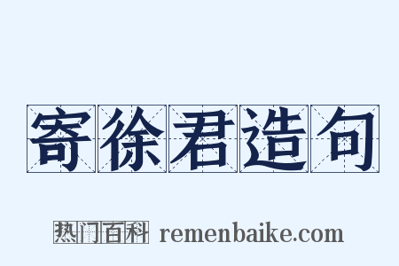 寄徐君造句是什么意思的图片